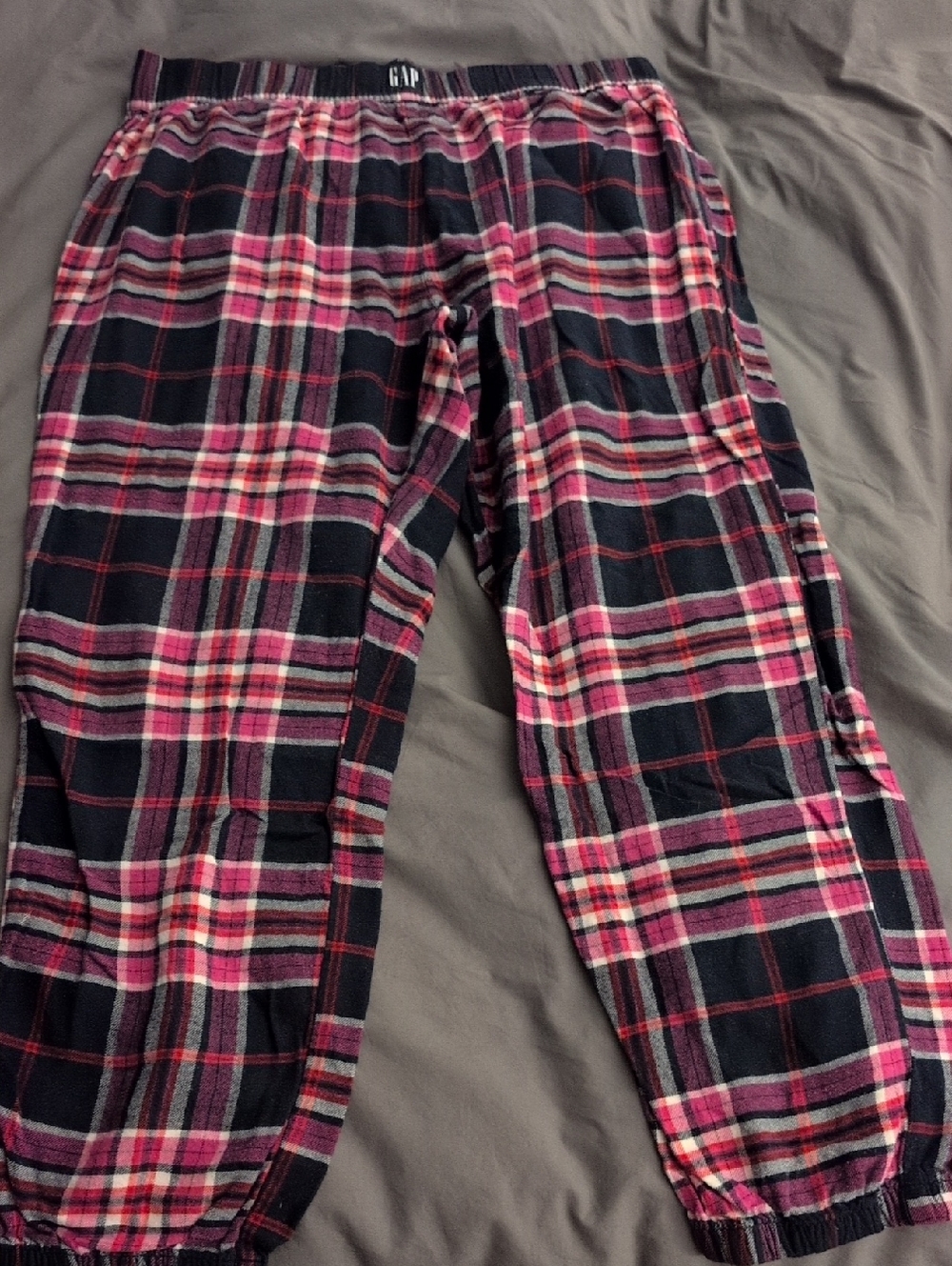 GAP Pink and Black Plaid Flannel Lounge Pants Medium